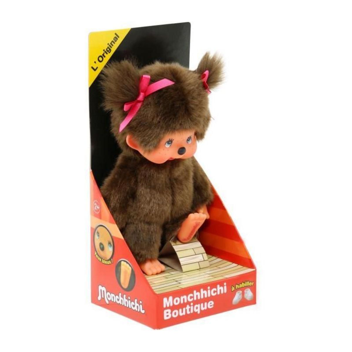 BANDAI Peluche singe - BANDAI - Peluche l'Original Fille - Monchhichi - 20 cm
