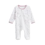 Petit Béguin Pyjama bébé en velours ouverture pont Miss Chatchatchat. Coloris disponibles : Beige