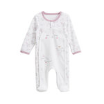 Petit Béguin Pyjama bébé en velours ouverture pont Miss Chatchatchat. Coloris disponibles : Beige