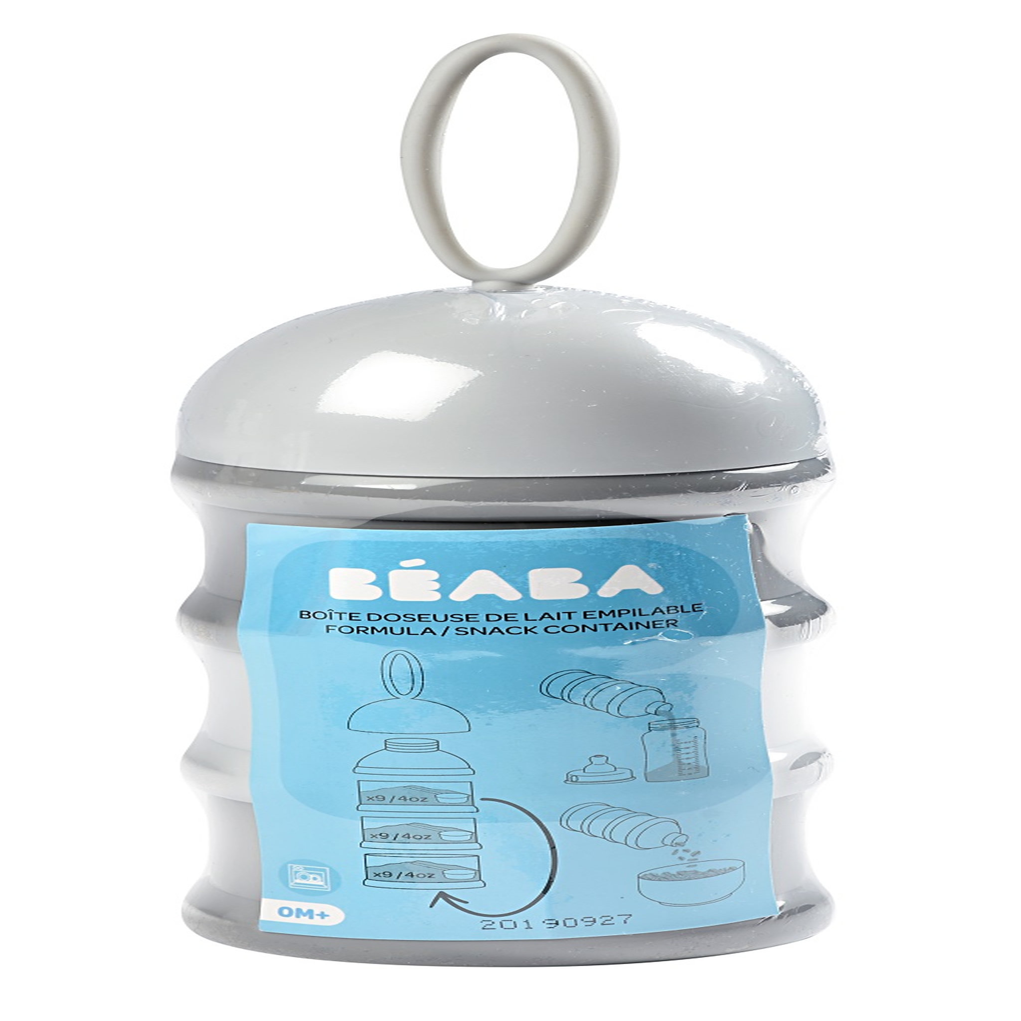 Voir la diapositive 2 : BEABA Boîte doseuse de lait empilable gris