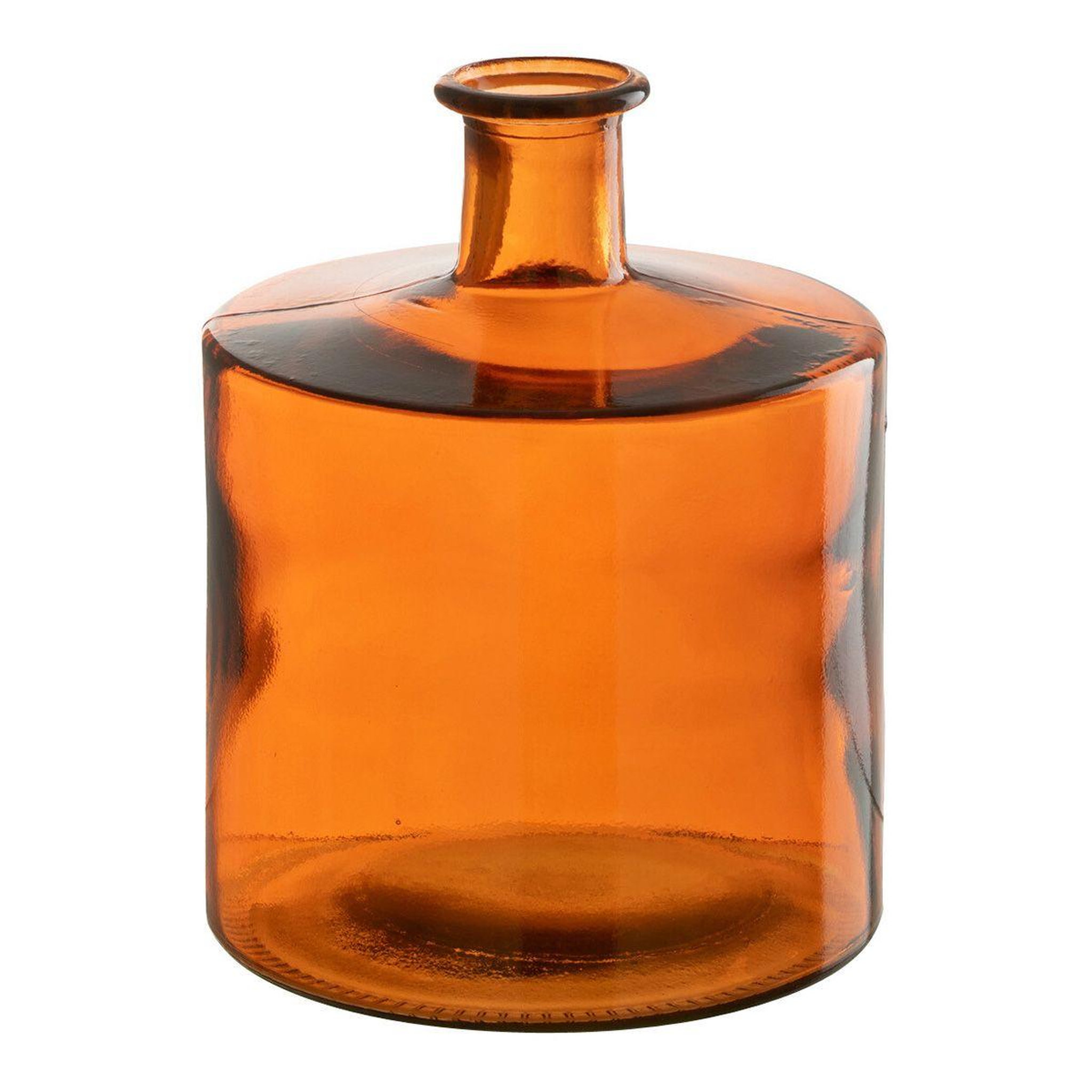 J-LINE Vase déco en verre  bouteille  26cm orange
