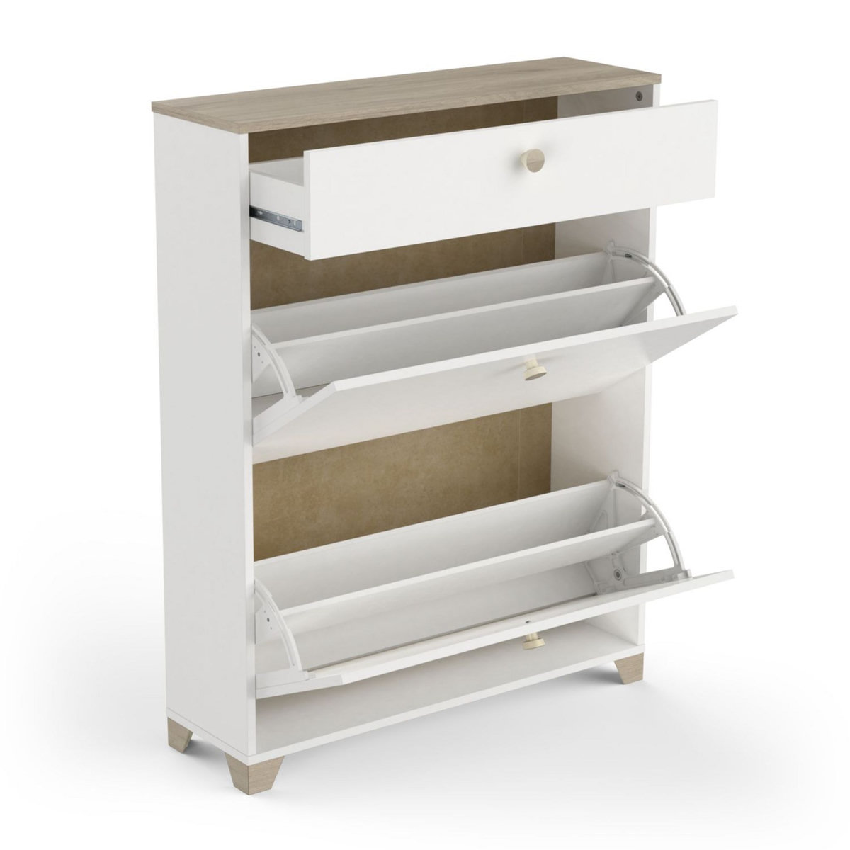 Meuble à chaussures 2 portes 1 tiroir L80 cm LIZZIE