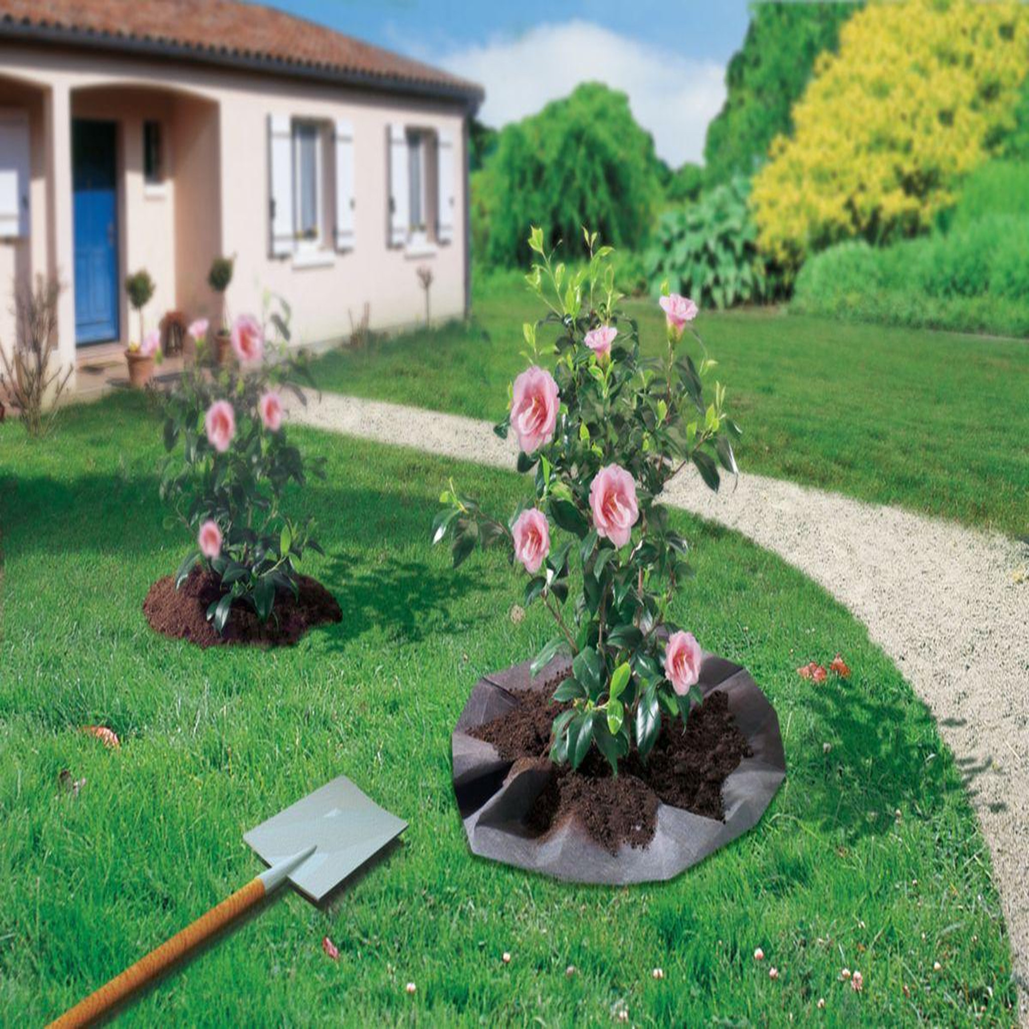 Nortene Feutre de plantation 1,50 x 1,50 m - pour arbustes terre de bruyère  Terraplant