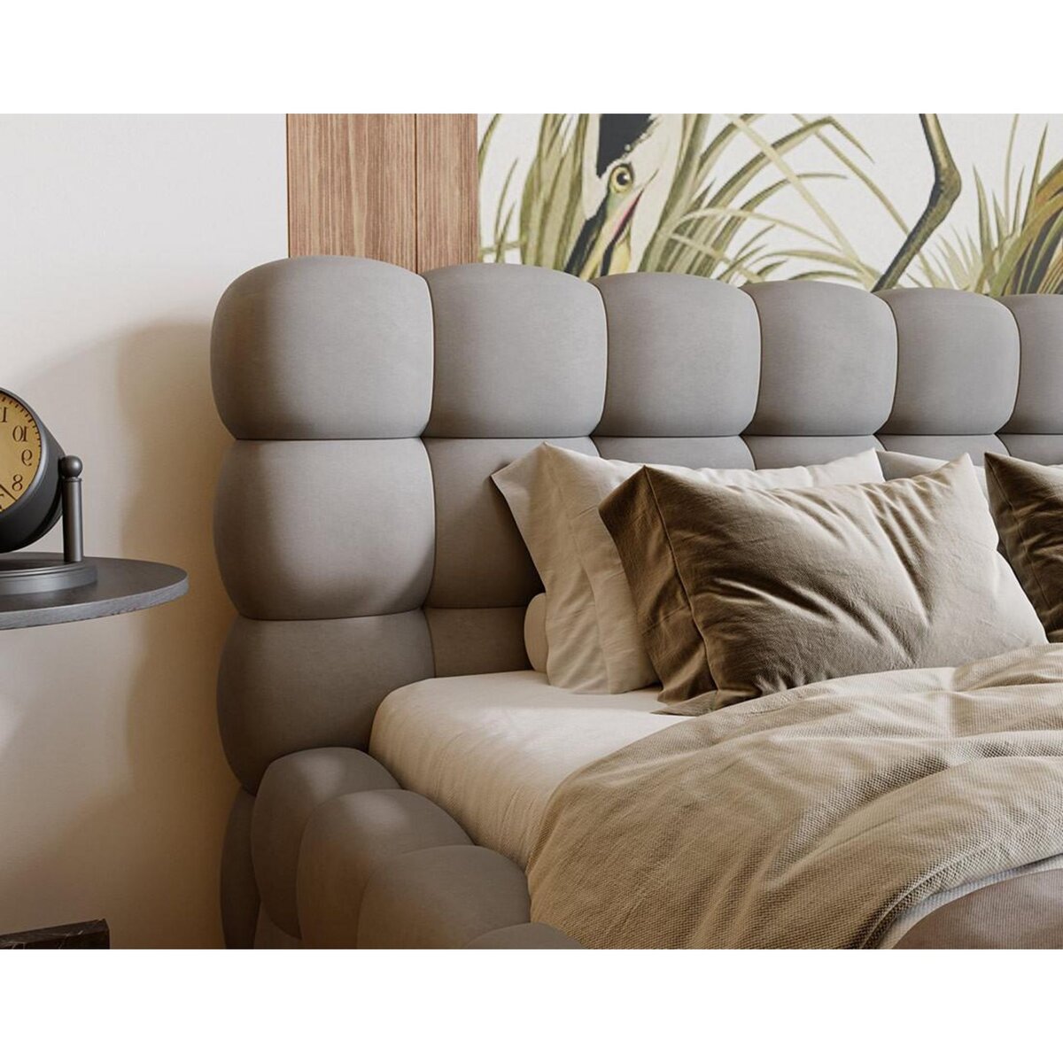 BEST MOBILIER Darling - lit coffre - 140x200 cm - sommier inclus - en velours