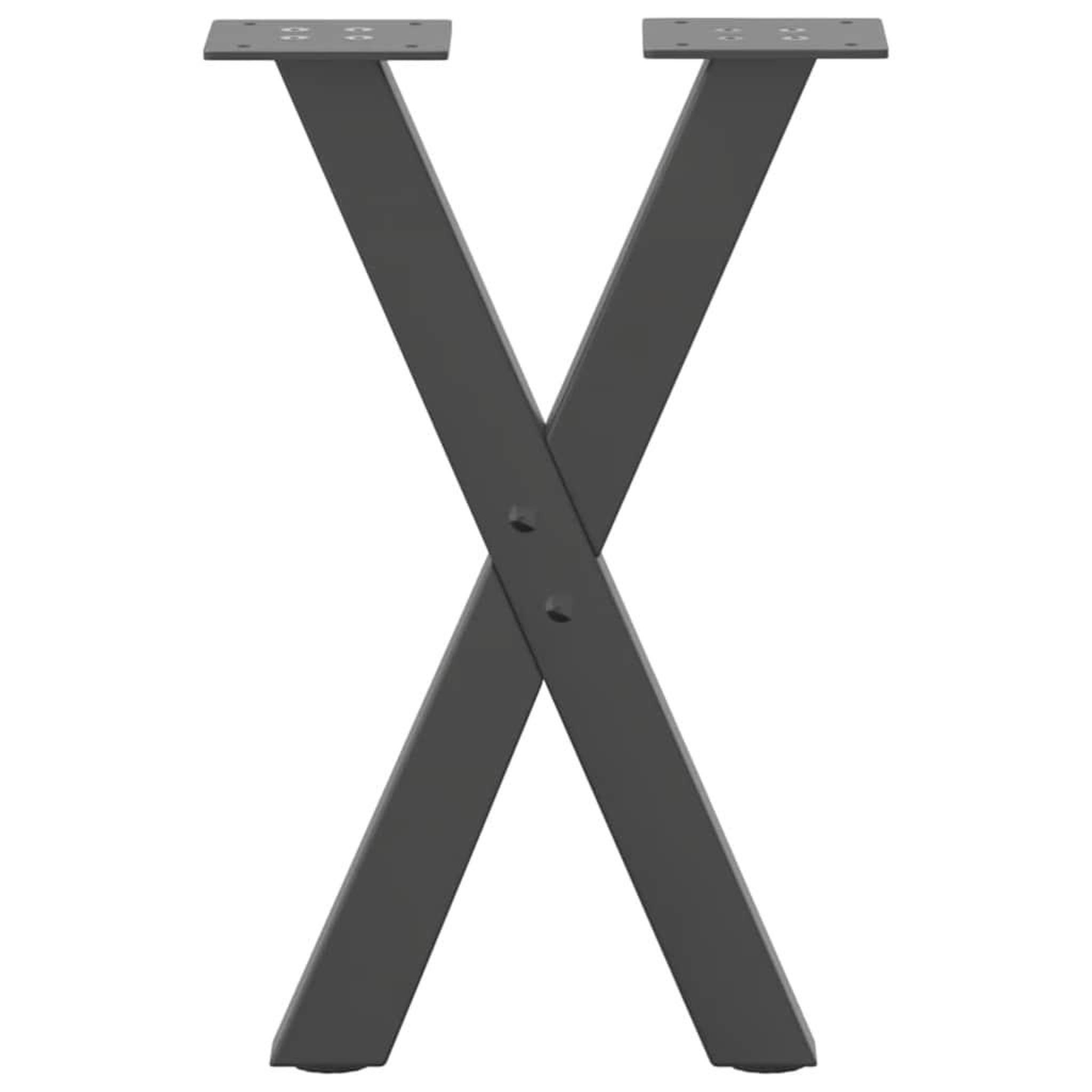 Voir la diapositive 5 : VIDAXL Pieds de table basse forme de X 2 pcs anthracite 28x(42-43) cm