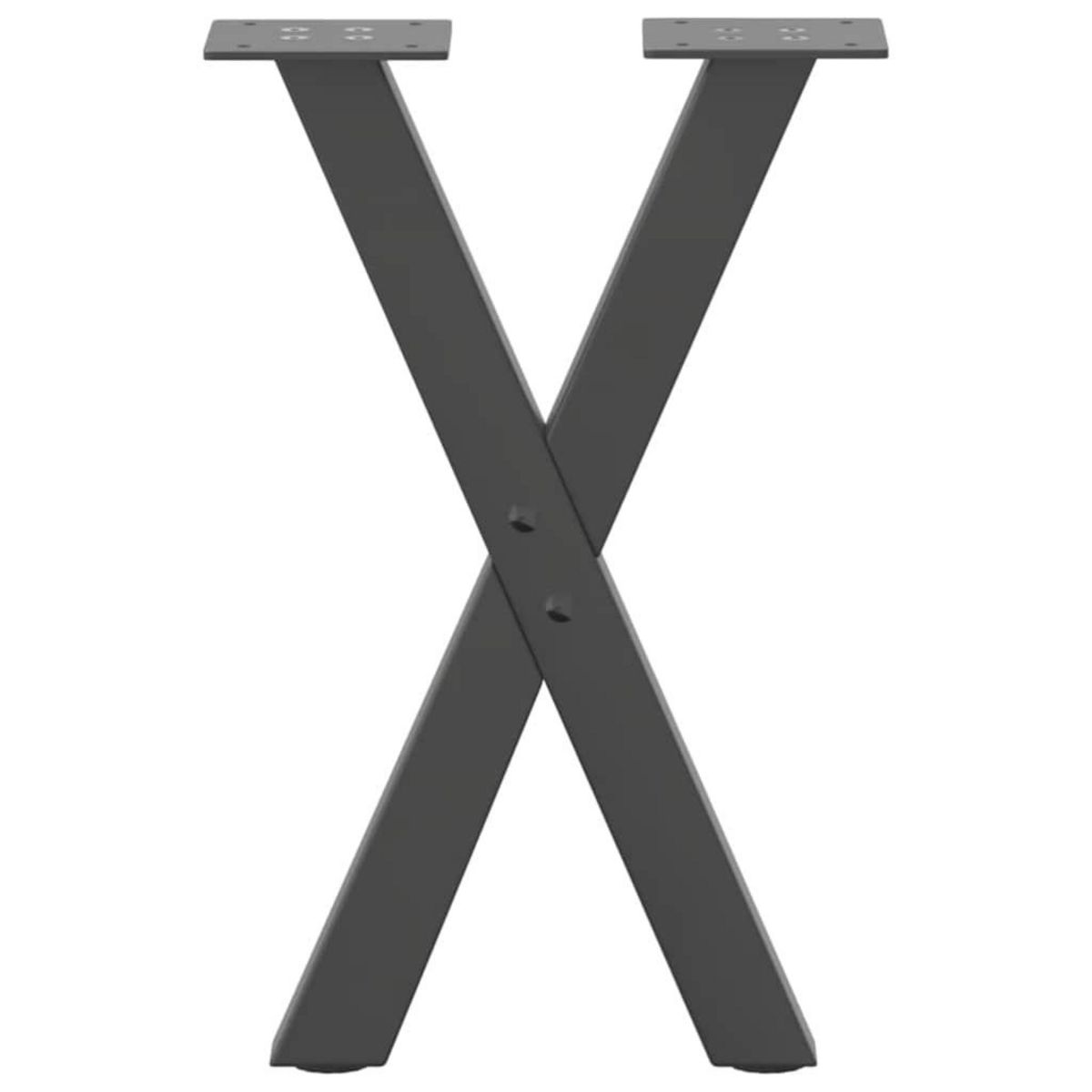 VIDAXL Pieds de table basse forme de X 2 pcs anthracite 28x(42-43) cm