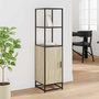 Voir la diapositive 3 : VIDAXL Buffet haut chene sonoma 35,5x35x139 cm bois d'ingenierie metal