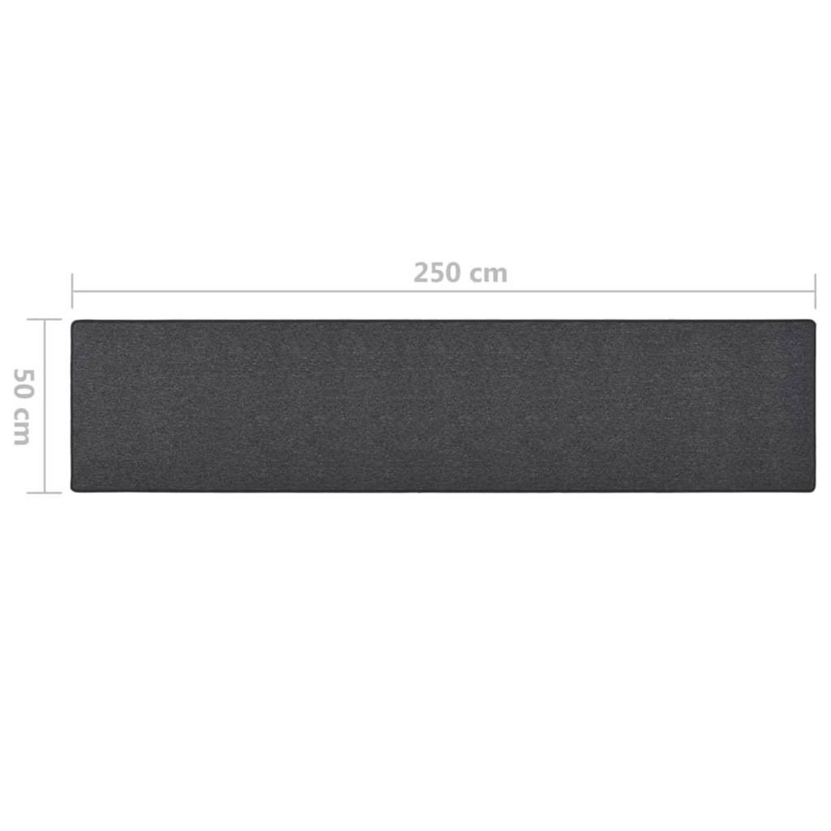 VIDAXL Tapis de couloir Anthracite 50x250 cm