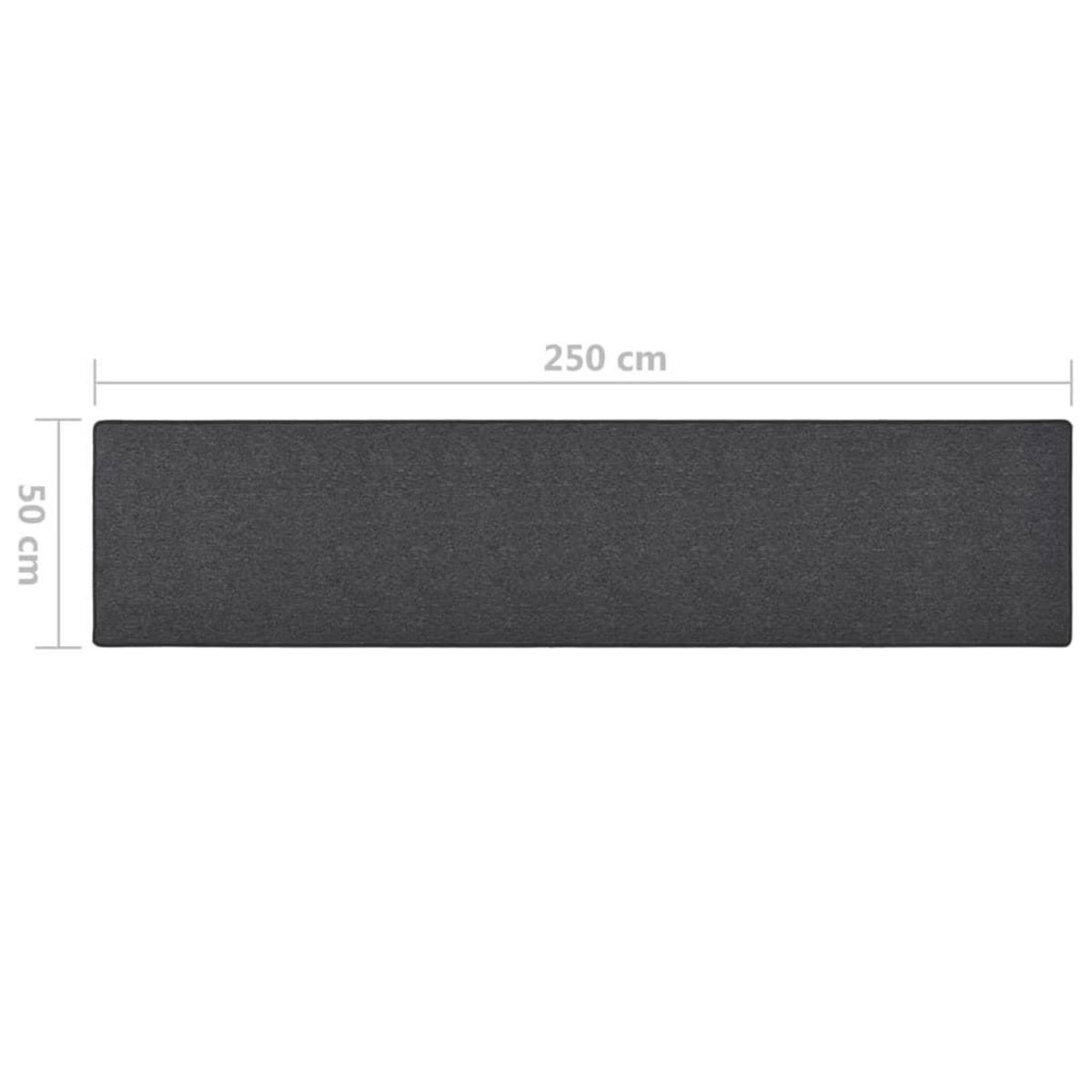 VIDAXL Tapis de couloir Anthracite 50x250 cm