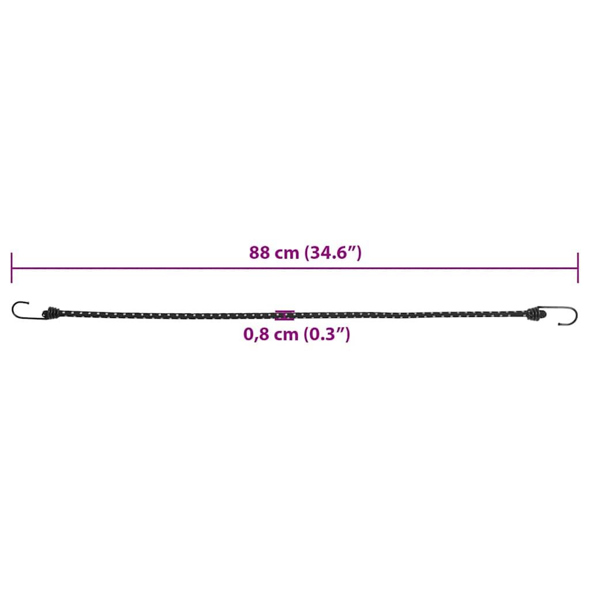 Voir la diapositive 6 : VIDAXL Cordes elastiques avec bandes reflechissantes et crochets 25pcs