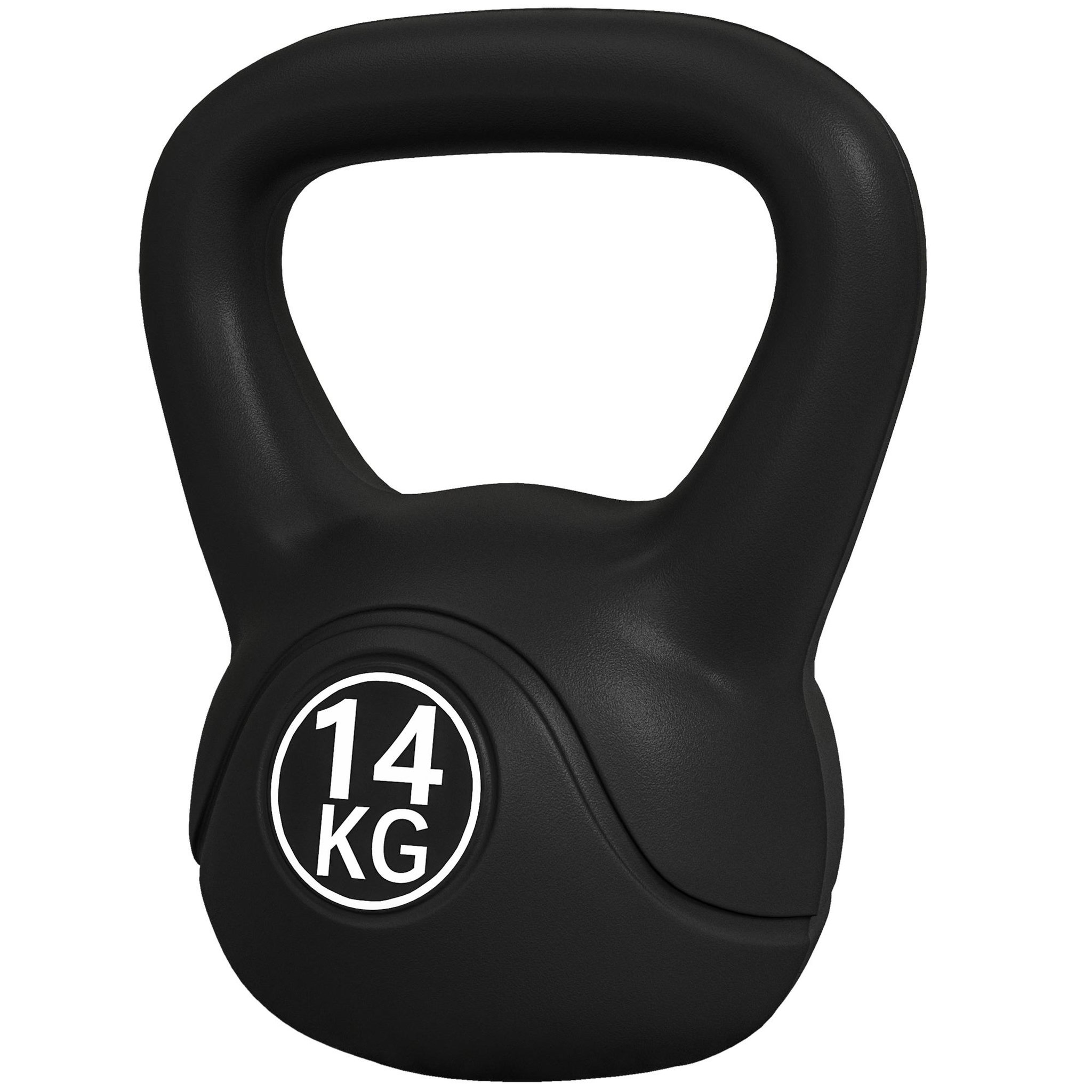 Voir la diapositive 5 : HOMCOM Kettlebell 14 kg - haltère boule - poignée ergonomique - pvc noir