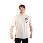 FREEGUN T-shirt homme en jersey 140GSM imprimé devant et dos Vibes. Coloris disponibles : Beige