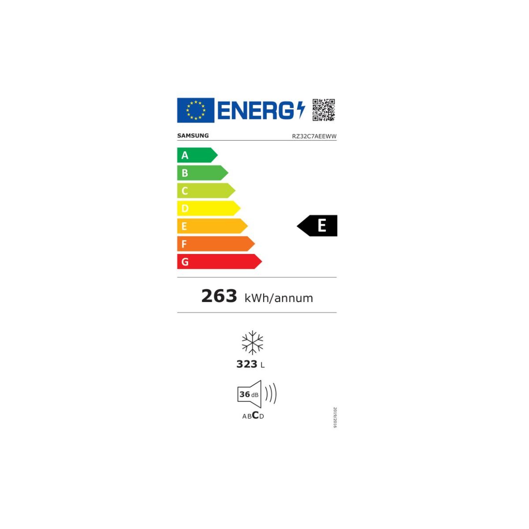 Voir la diapositive 2 : Samsung Congélateur une porte pose libre 60cm 323l - rz32c7aeeww