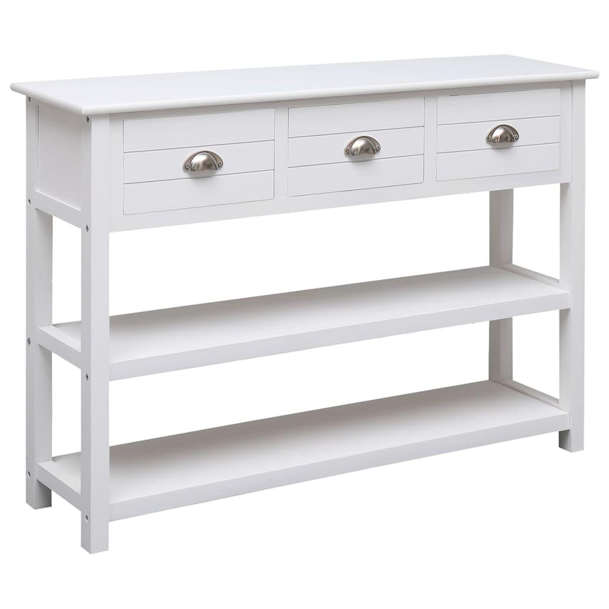 Voir la diapositive 1 : VIDAXL Buffet Blanc 108x30x76 cm Bois de Paulownia massif