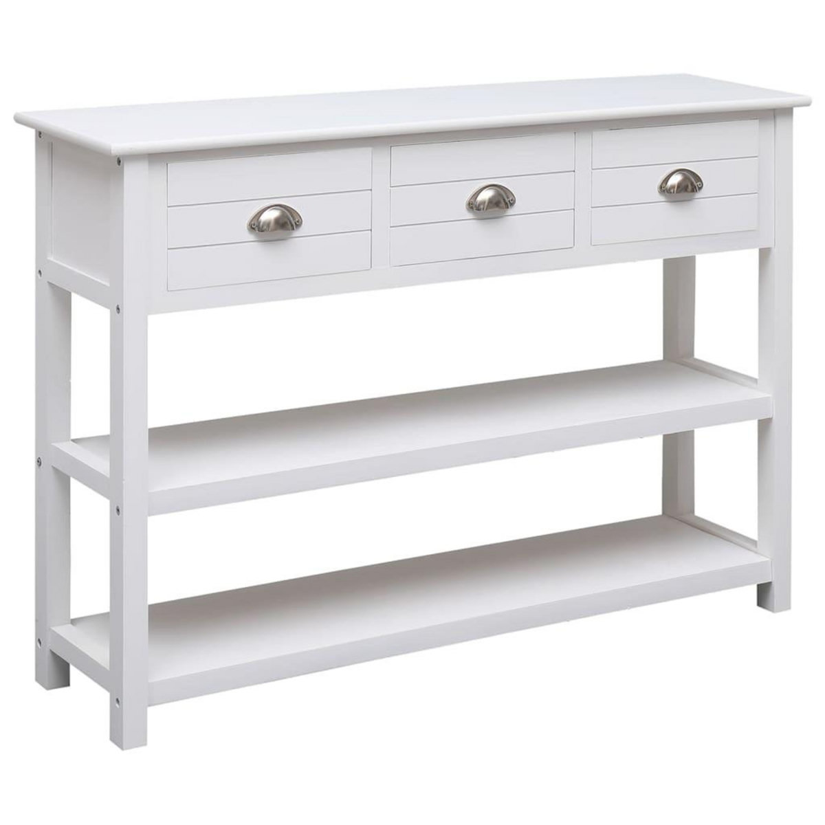VIDAXL Buffet Blanc 108x30x76 cm Bois de Paulownia massif