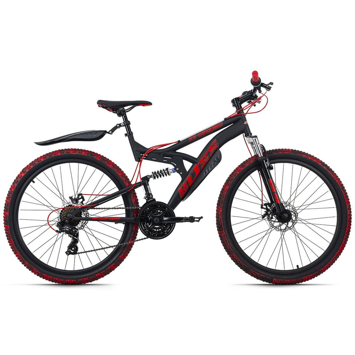 VTT Tout Suspendu 26 Bliss Pro noir rouge TC 46 cm pas cher