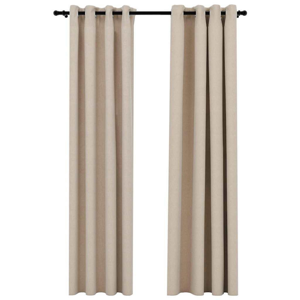 VIDAXL Rideaux occultants aspect lin avec œillets 2pcs beige 140x225cm