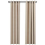 Voir la diapositive 2 : VIDAXL Rideaux occultants aspect lin avec œillets 2pcs beige 140x225cm