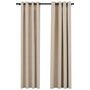 Voir la diapositive 2 : VIDAXL Rideaux occultants aspect lin avec œillets 2pcs beige 140x225cm