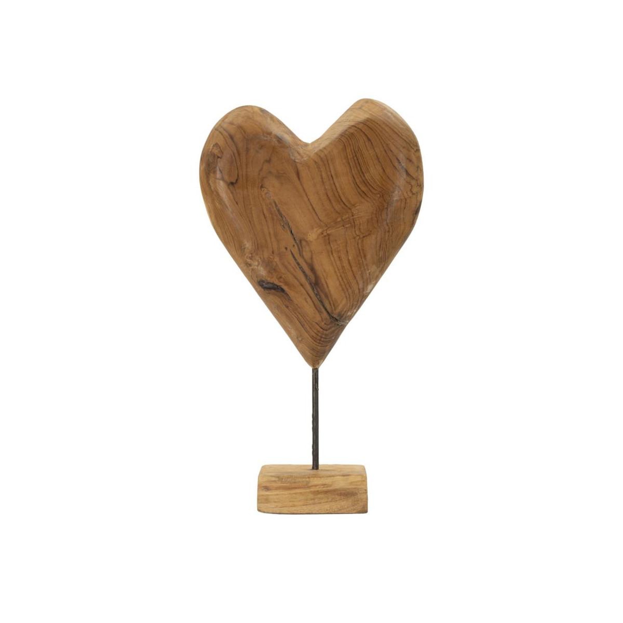 Paris Prix Objet déco en teck  cœur  45cm naturel