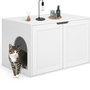 Voir la diapositive 1 : ID MARKET Maison de toilette chat cache-litière avec doubles portes blanc