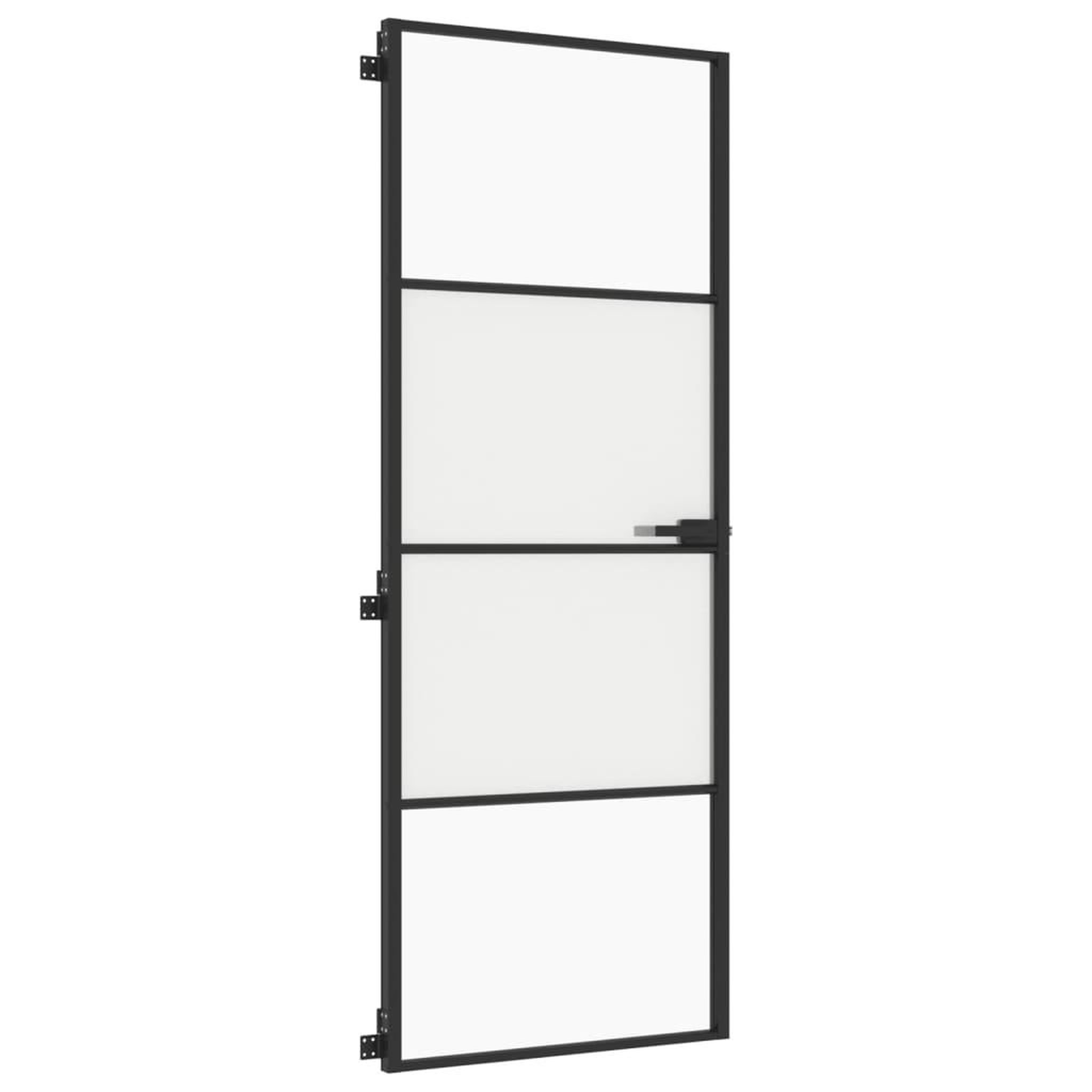 Voir la diapositive 5 : VIDAXL Porte interieure mince noir 76x201,5 cm verre trempe aluminium