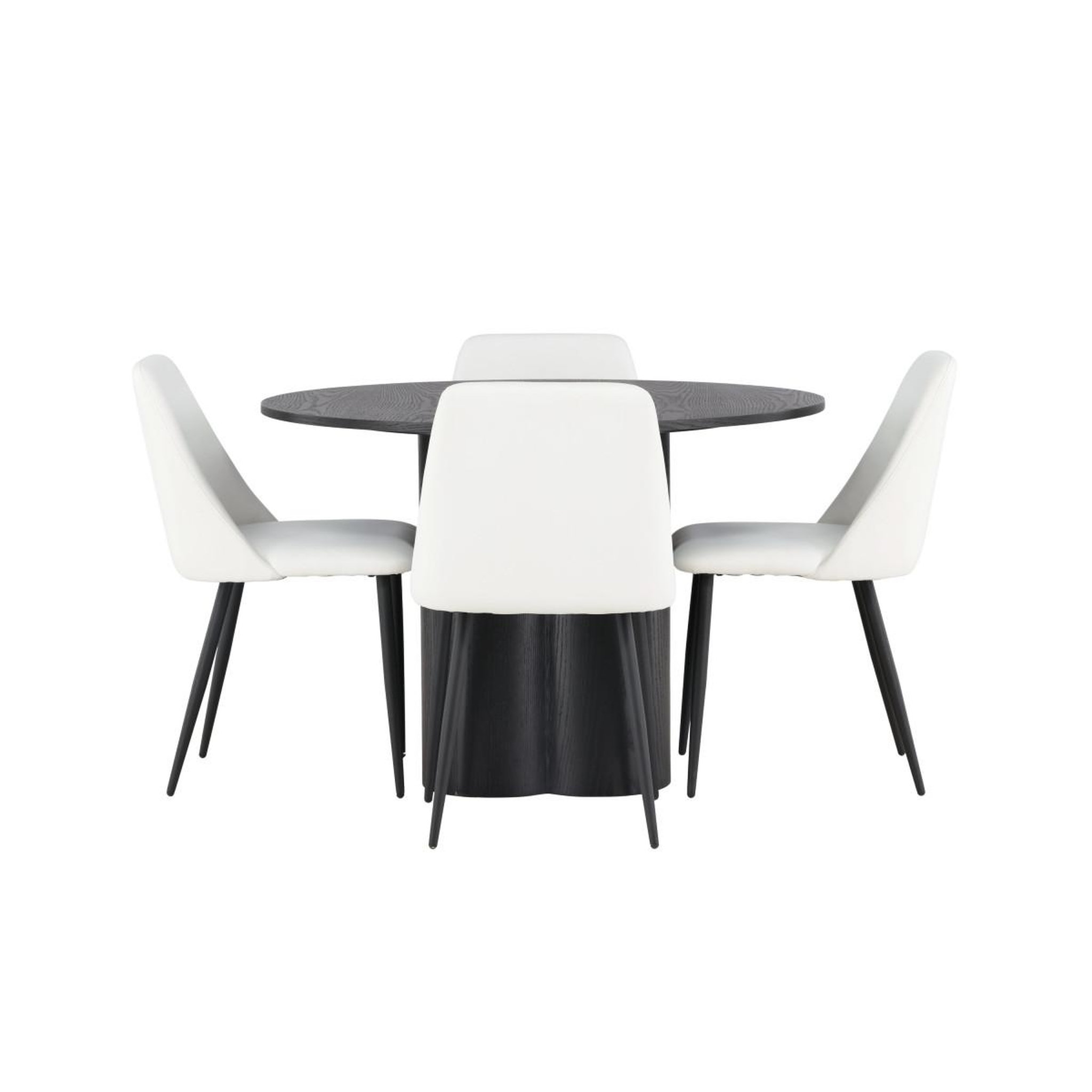 Voir la diapositive 2 : Paris Prix Ensemble table à manger & 4 chaises  olivia & night  110cm noir & blanc