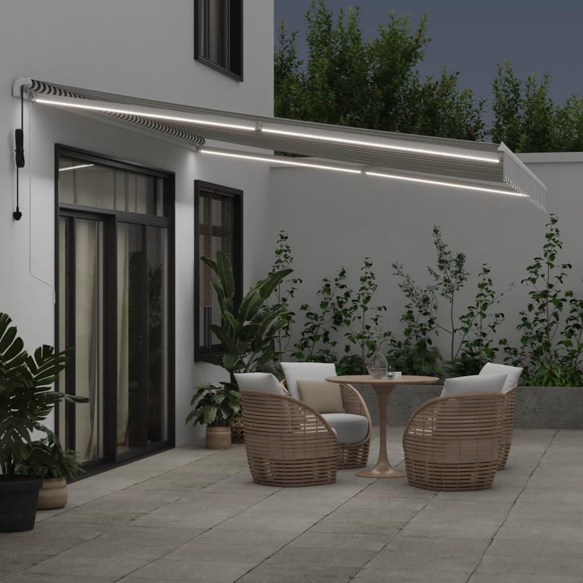 Voir la diapositive 3 : VIDAXL Auvent retractable automatique avec LED anthracite et blanc