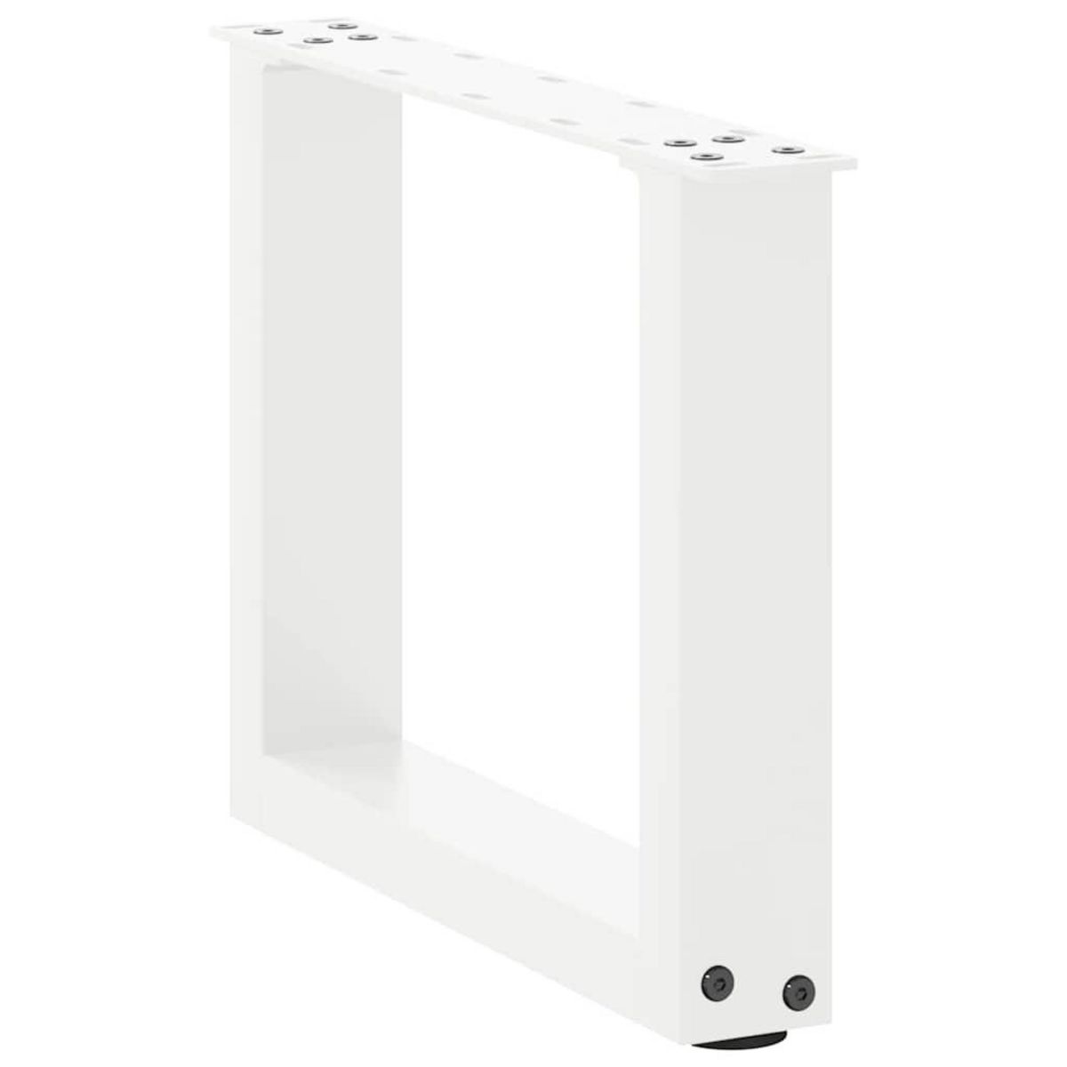 VIDAXL Pieds de table basse forme de U 2 pcs blanc 40x(30-31) cm acier