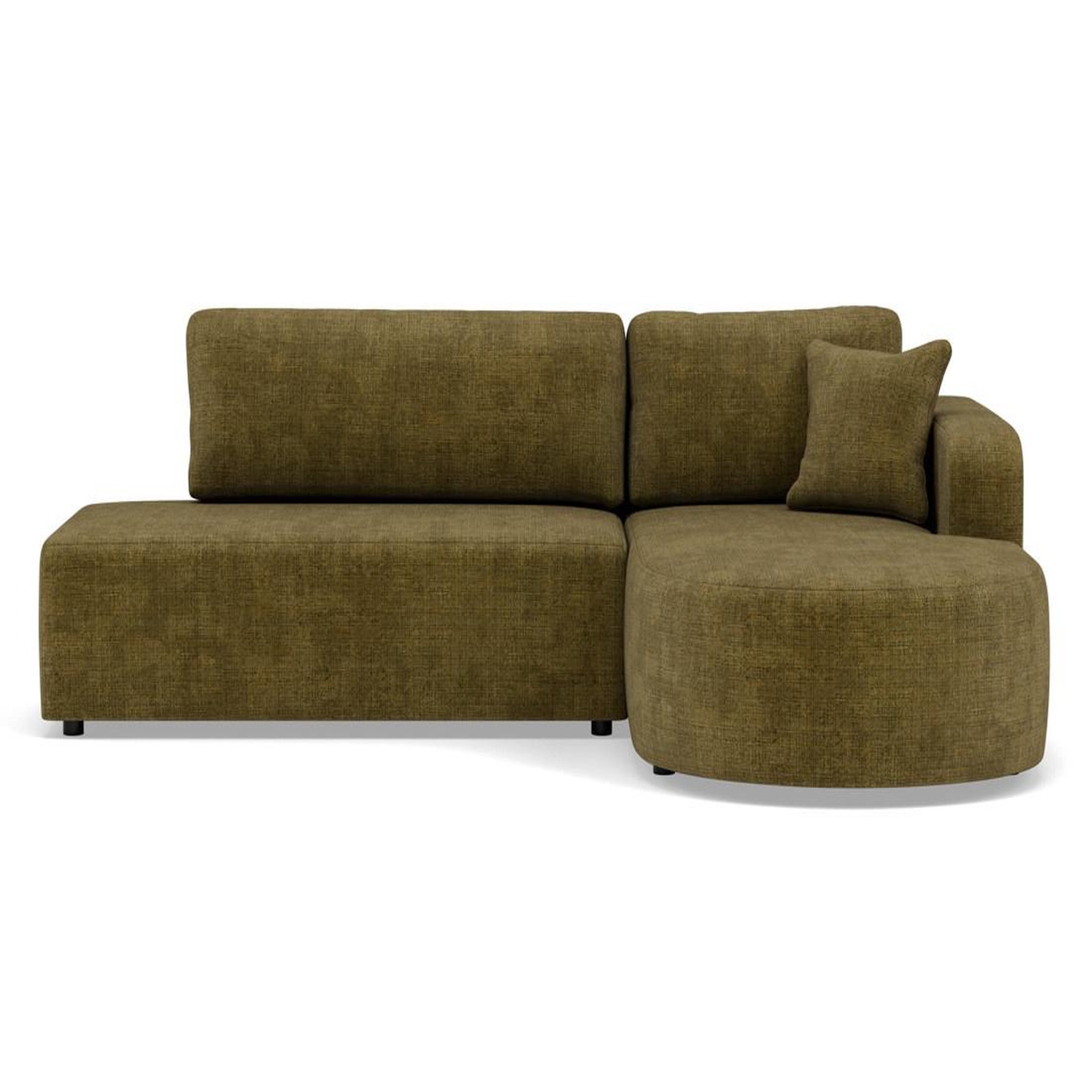 Voir la diapositive 1 : BEST MOBILIER Miro - canapé d'angle droit 4 places convertible avec coffre en velours texturé