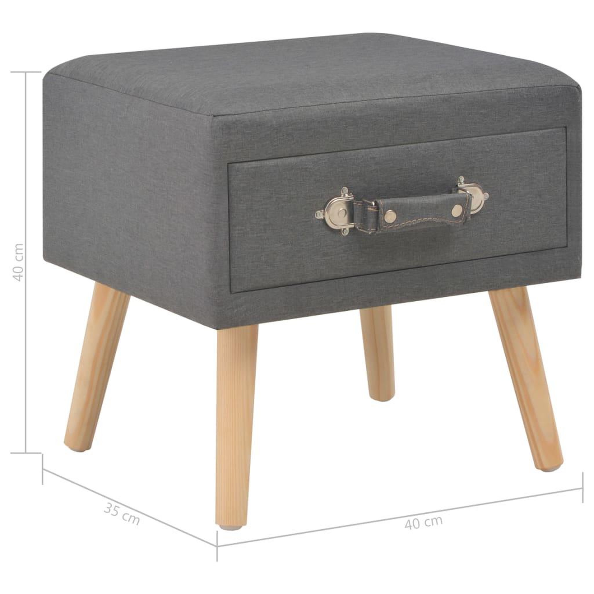 Voir la diapositive 6 : VIDAXL Table de chevet Gris fonce 40x35x40 cm Tissu