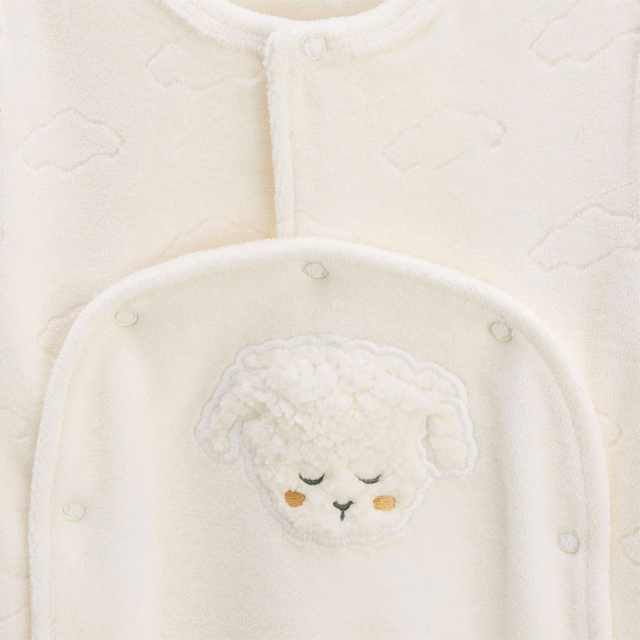 Voir la diapositive 3 : Petit Béguin Pyjama bébé en velours ouverture pont Câlins
