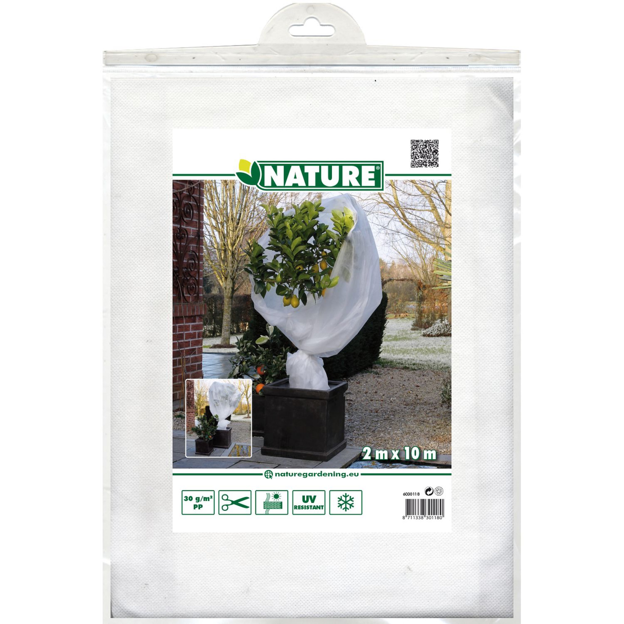 Voir la diapositive 4 : Voile hivernage - Blanc - 2x10m - 30g/m²