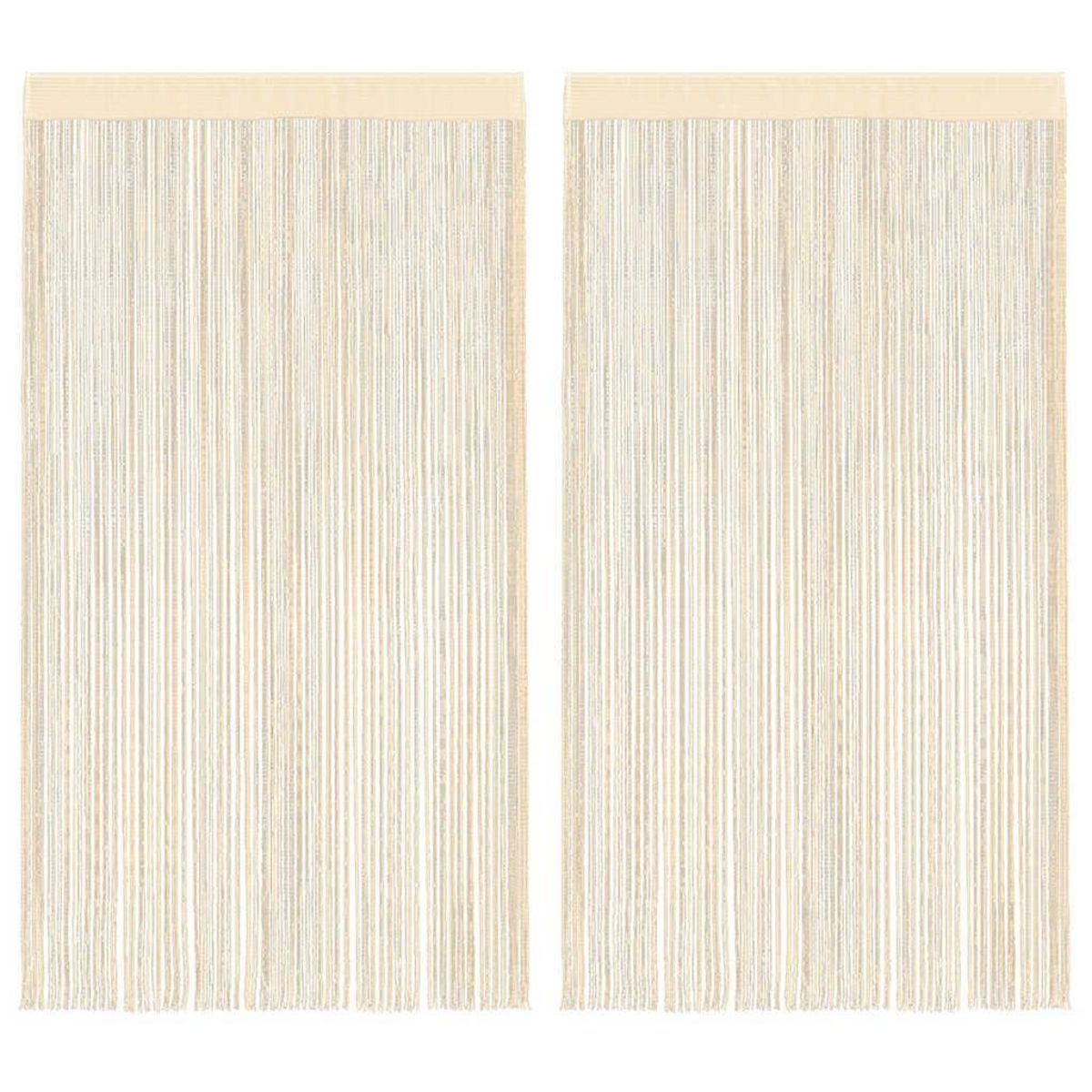 VIDAXL Rideau en fils 2 pcs 100 x 250 cm Creme
