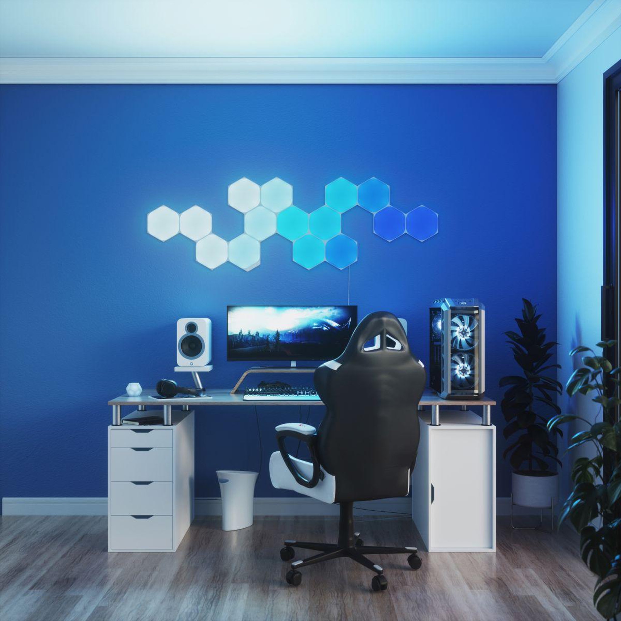 Voir la diapositive 3 : NANOLEAF Panneaux lumineux Shapes Hexagons Expansion -3pcs