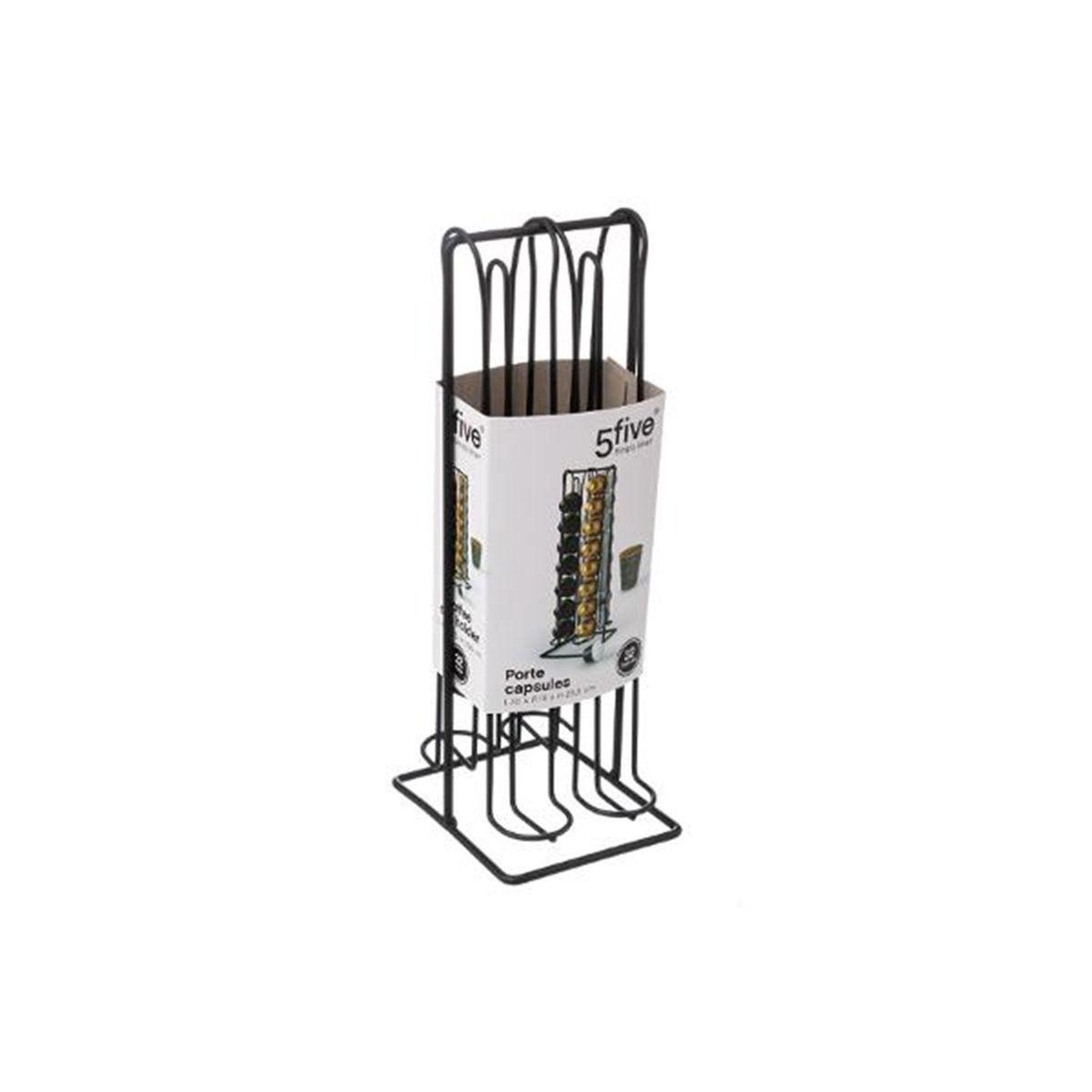 Voir la diapositive 2 : FIVE Porte 32 capsules  expresso  29cm noir