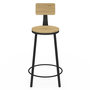 Voir la diapositive 3 : ID MARKET Lot de 4 tabourets de bar DETROIT assise ronde avec dossier design industriel