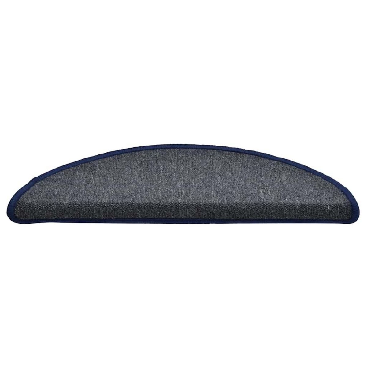 VIDAXL Tapis d'escalier 30 pcs gris fonce et bleu 56x17x3 cm