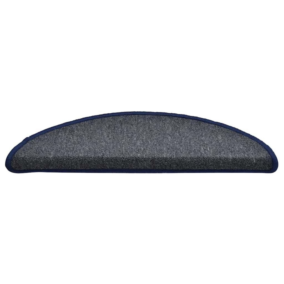 VIDAXL Tapis d'escalier 30 pcs gris fonce et bleu 56x17x3 cm