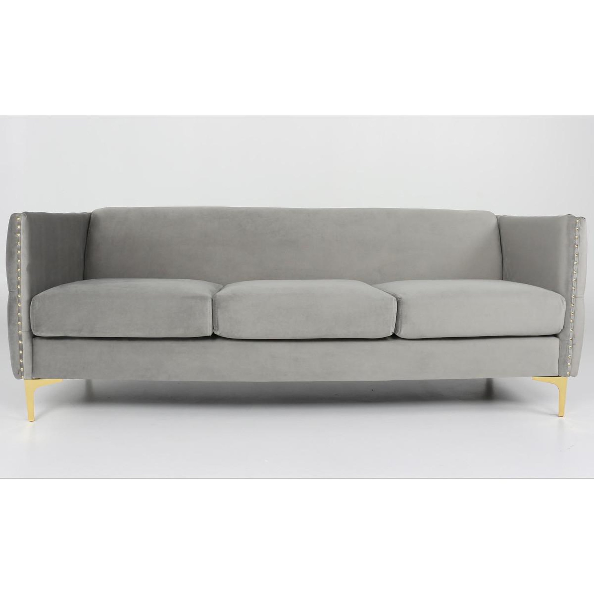 Voir la diapositive 2 : Paris Prix Canapé 3 places en velours  suez  204cm argent