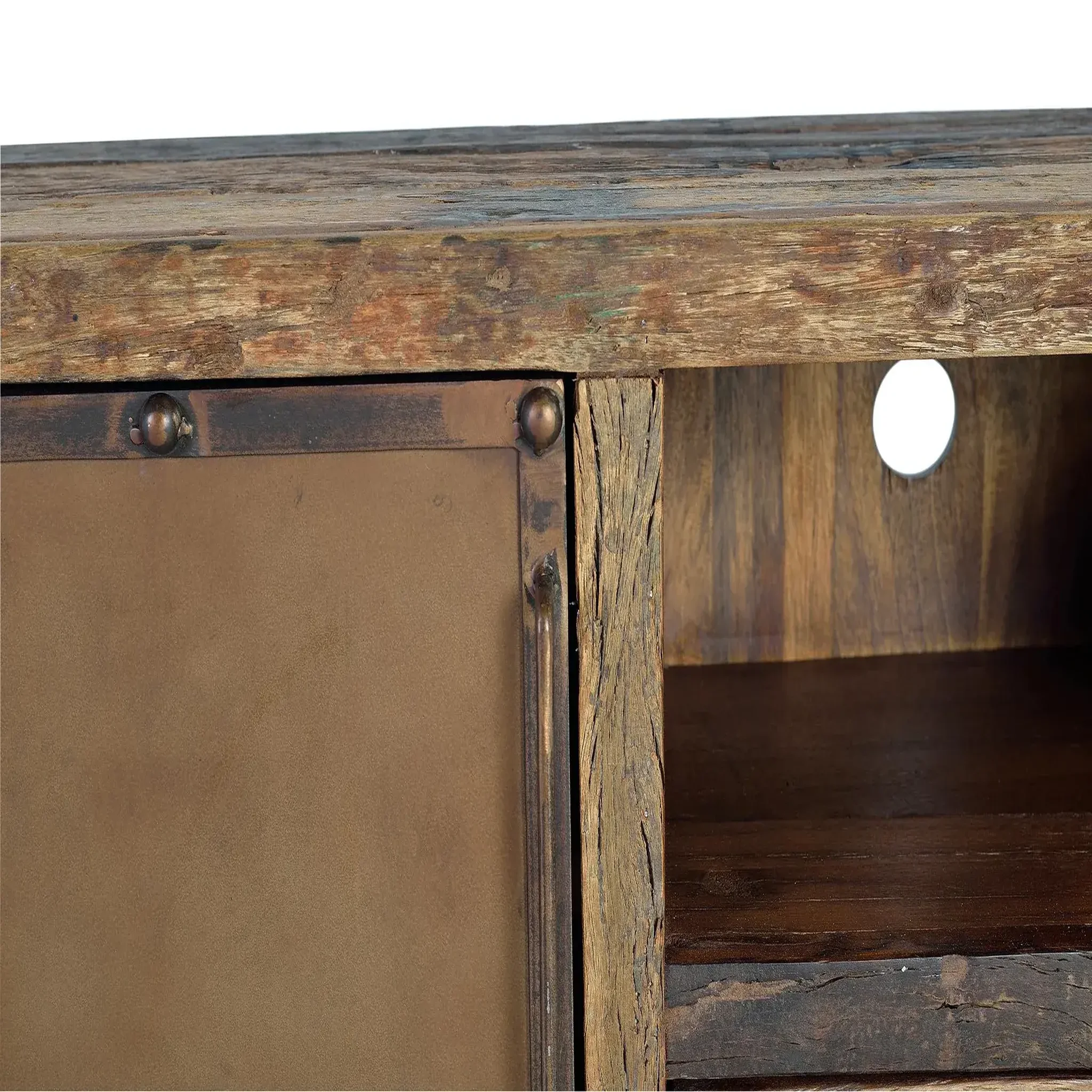 Voir la diapositive 4 : GINER Y COLOMER SL Meuble tv en bois recuperada 150 cm style industriel vintage
