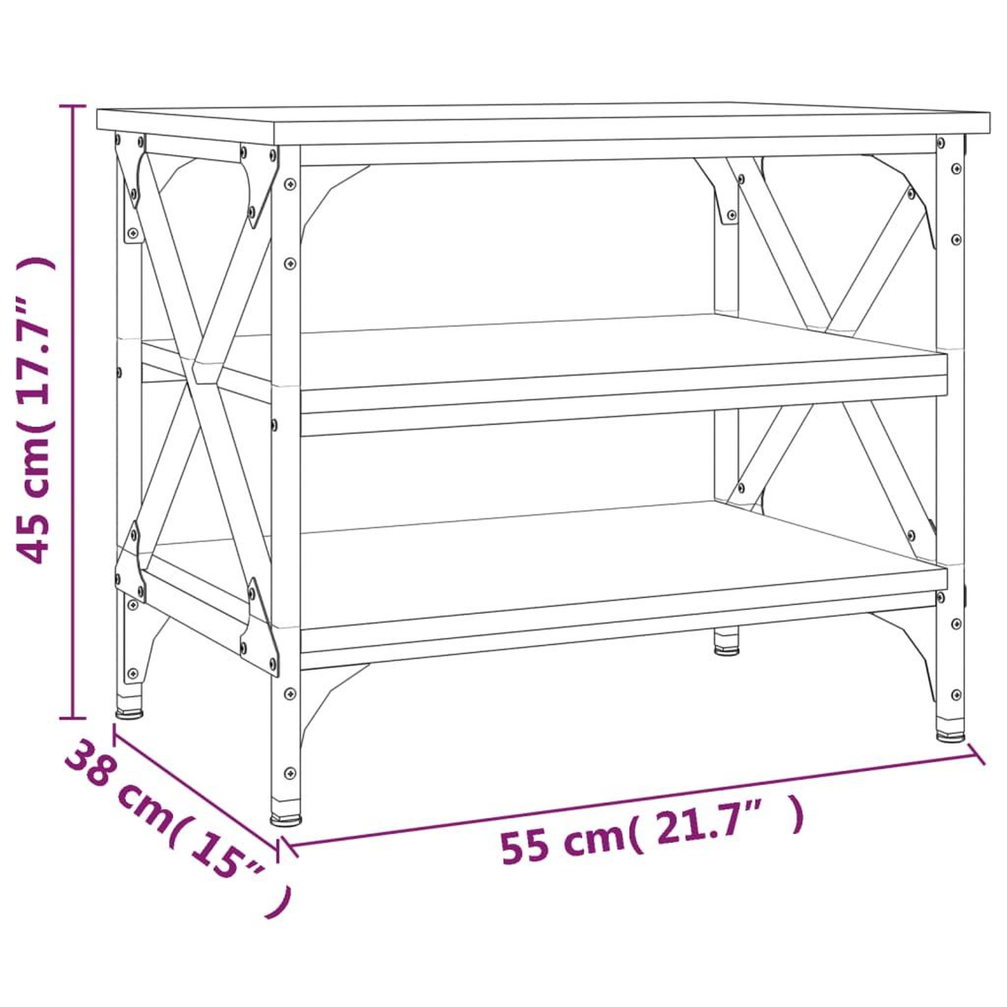 Voir la diapositive 6 : VIDAXL Table d'appoint Chene marron 55x38x45 cm Bois d'ingenierie