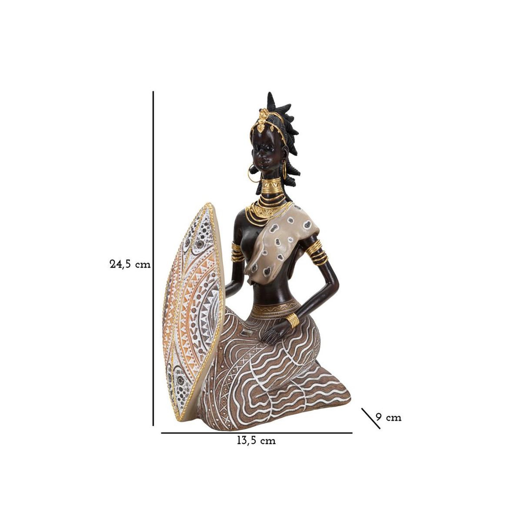 Voir la diapositive 6 : Paris Prix Statuette Déco Femme  Tribal Masai  24cm Multicolore