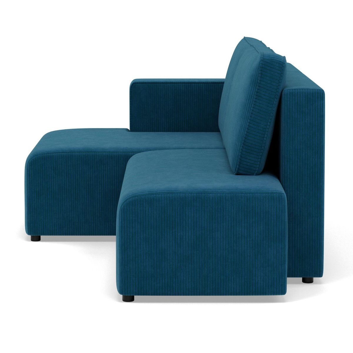 BEST MOBILIER Topaze - canapé d'angle gauche 4 places convertible avec coffre en velours côtelé