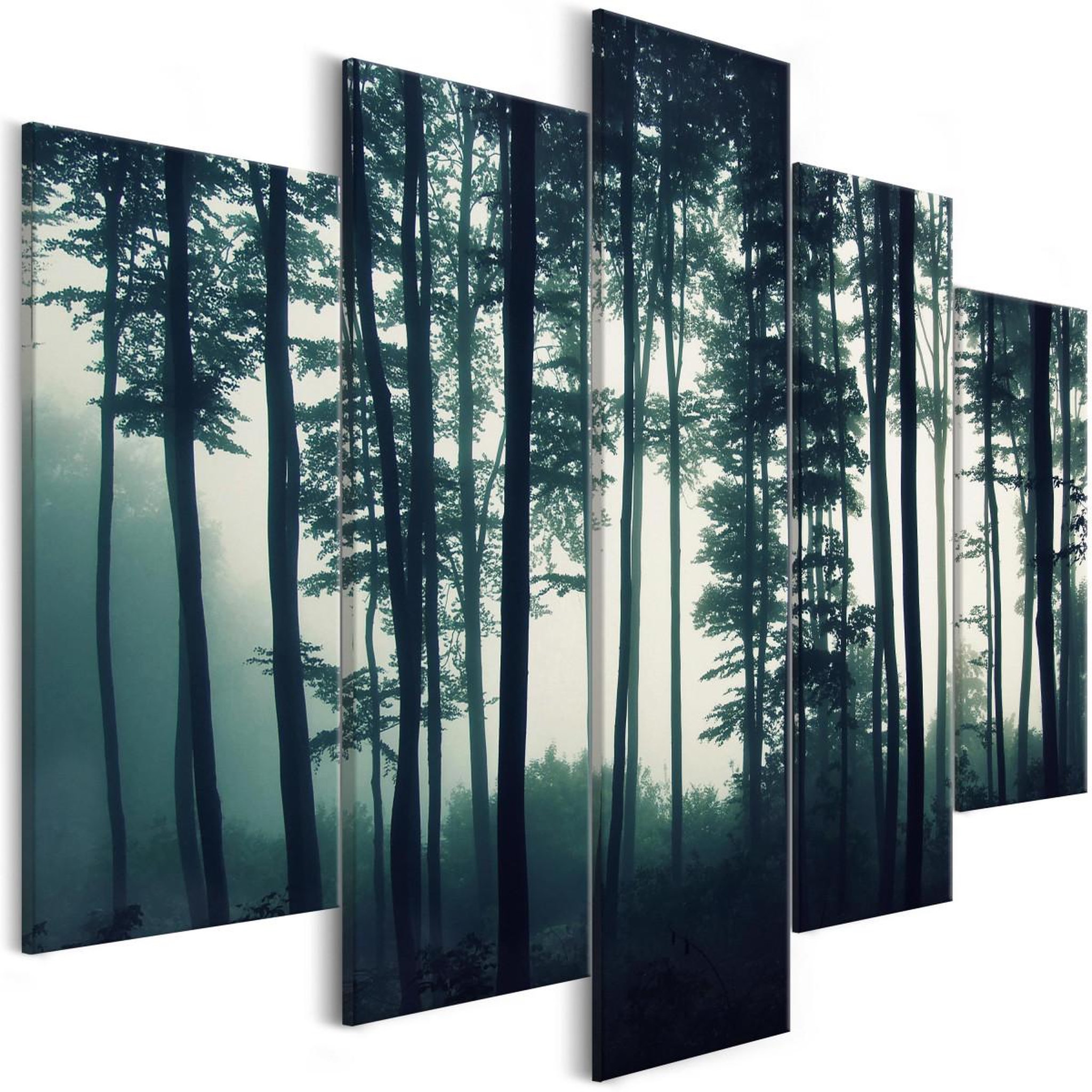 Voir la diapositive 1 : Paris Prix Tableau imprimé 5 panneaux  dark forest wide