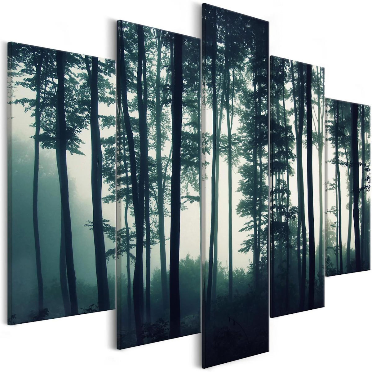 Paris Prix Tableau Imprimé 5 Panneaux  Dark Forest Wide