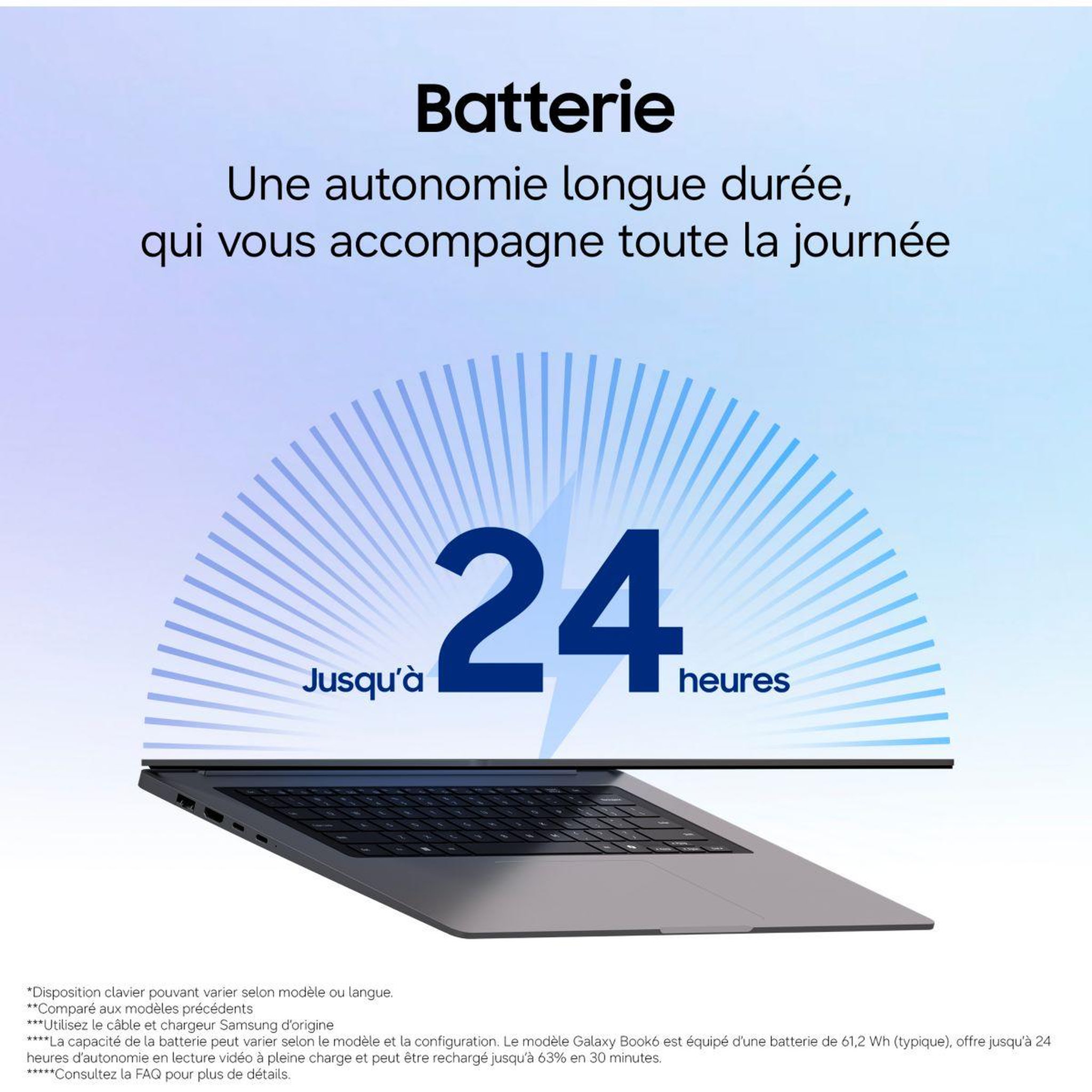 Voir la diapositive 4 : Samsung Ordinateur portable gb6 16' u7 16go 512go a 16  intel core ultra 7 355 16 go ram lpddr5x ssd 512 go copilot+pc