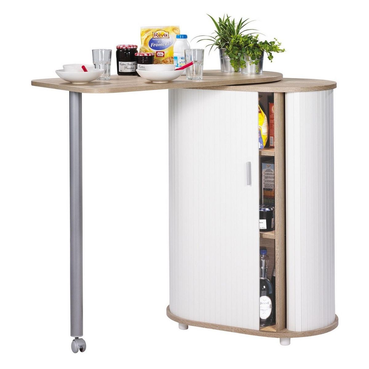 Desserte de cuisine avec plateau de table pivotant FAST FOOD