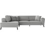 Voir la diapositive 1 : LOUNGITUDE Canapé d'angle gauche convertible IMPERIAL 5 places - Tissu gris clair - 2 coffres de rangement - L304 x P212 x H86 cm
