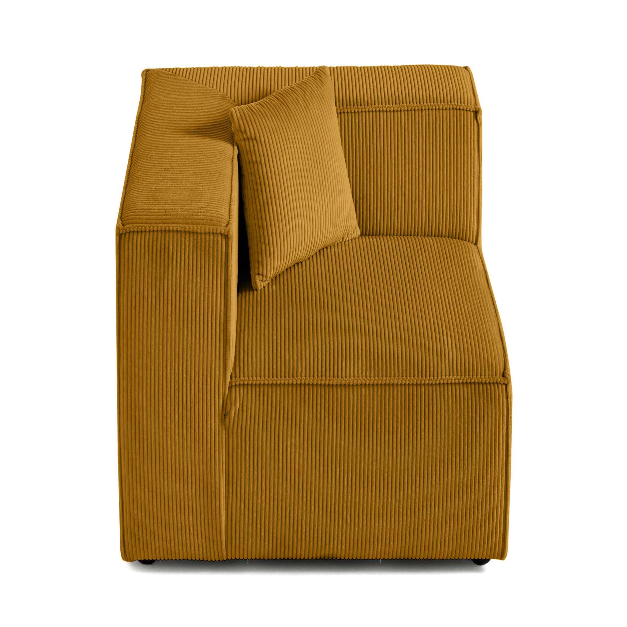 Voir la diapositive 1 : BEST MOBILIER Arty - module d'assise d'angle réversible - en velours côtelé
